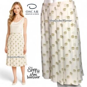 Oscar de la Renta silk pleated print skirt *shop@iamwarrior